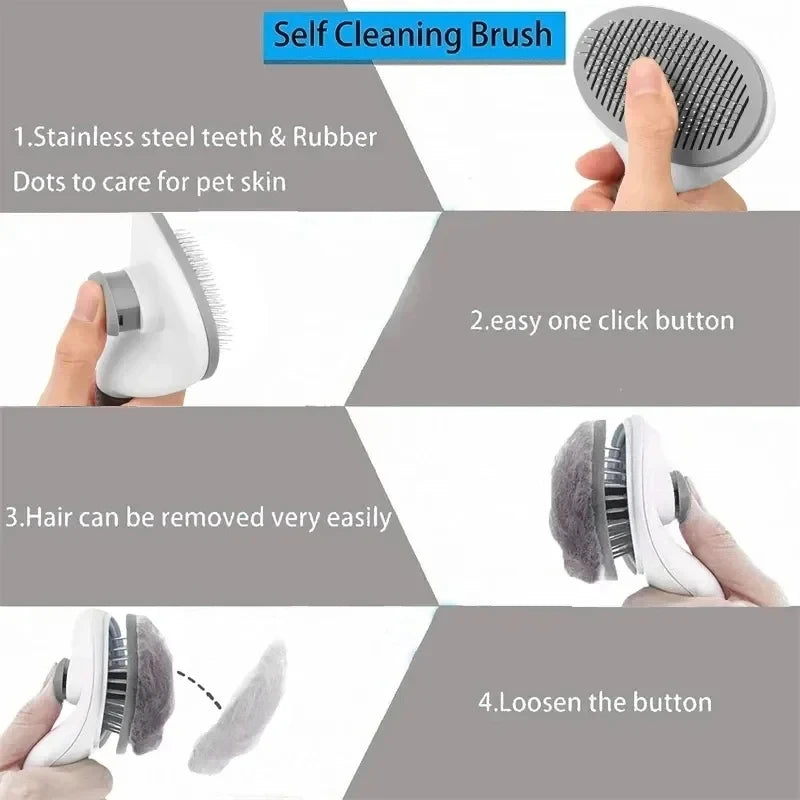 Pawmelio Self-Cleaning Pet Grooming Brush